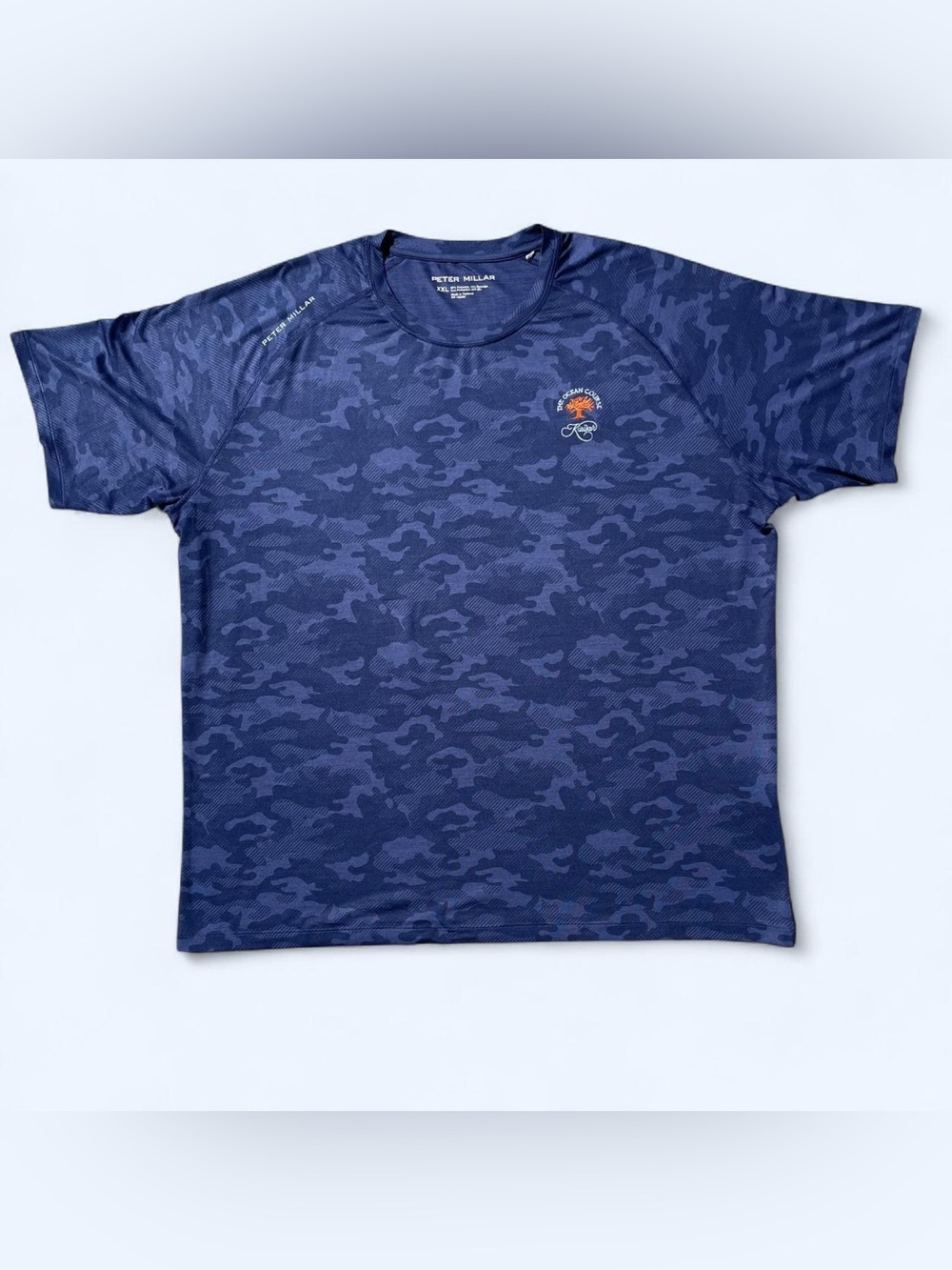 Peter Millar Aurora Camo Performance Navy T-Shirt Kiawah Island Men’s XXL